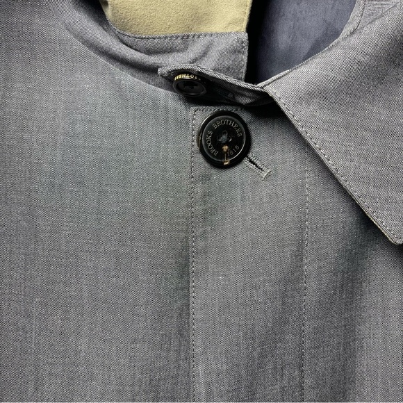 Brooks Brothers Loro Piana Men grey Storm system mohair wool blend overcoat 46L - Picture 4 of 11
